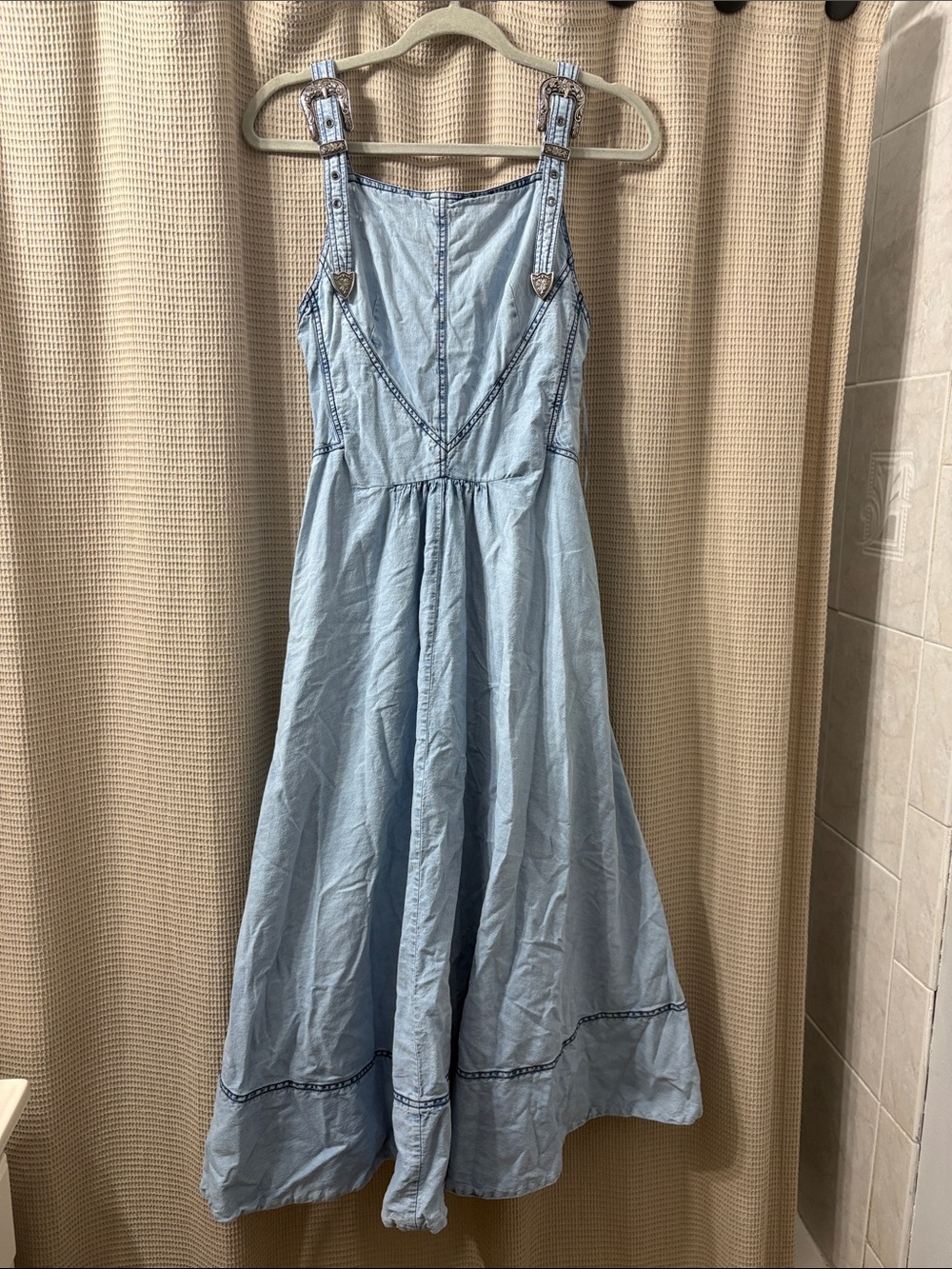Free People like new Light Blue Denim-Style Sundress - Breezy Casual Dress